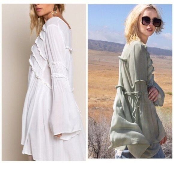 SAGE Tunic with Ruffles & Bell Sleeves - Picture 9 of 14